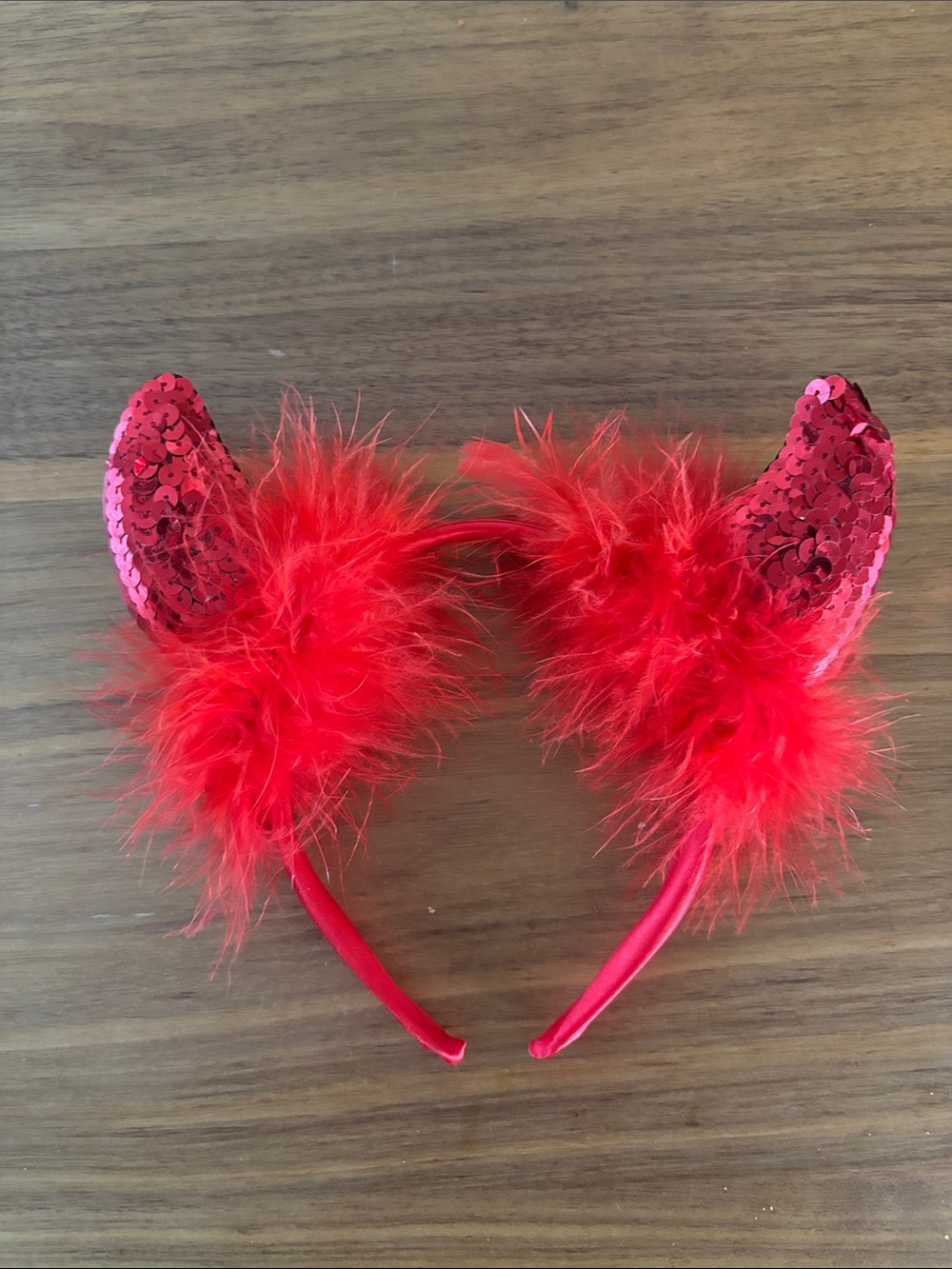 Red Sequin Devil Ear Headband - Costume Accessory